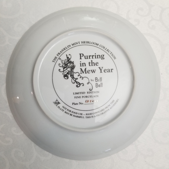 Purring In The Mew Year Collectible Plate by Bill Bell - Picture 2 of 2